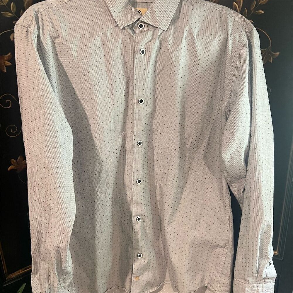 Trend by FX Fusion Men's Long Sleeve Gray Button-Up Shirt Size L